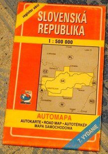 Карта авто туриста Словакия масштаб 1:500000 9856 фото