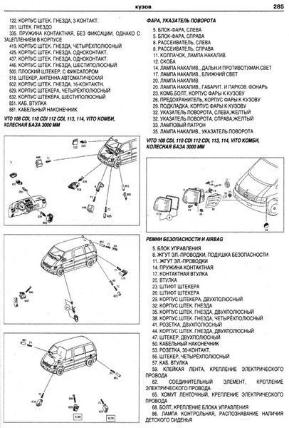 Mercedes Vito Руководство по ремонту и эксплуатации + электросхемы 95-03 бензин, дизель 5885 фото