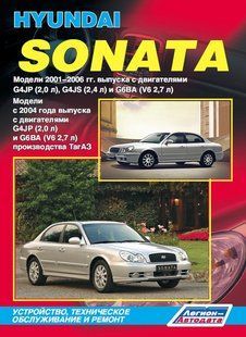 Hyundai Sonata V Професійна книга з ремонту й експлуатації + електросхеми з 2001 Бензинові Двигуни 4516 фото