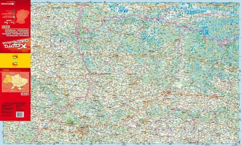 Карта автодоріг Захід масштаб 1:500 000 9853 фото